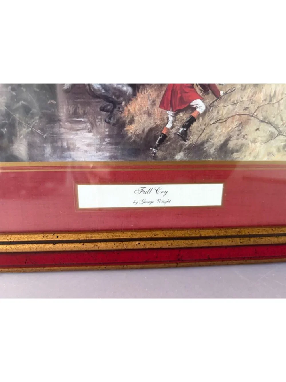Set Of 2 Framed Hunting Prints By George Wright - 
